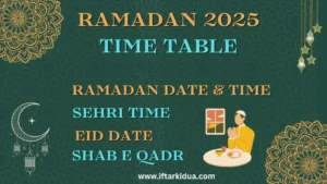 ramadan time table